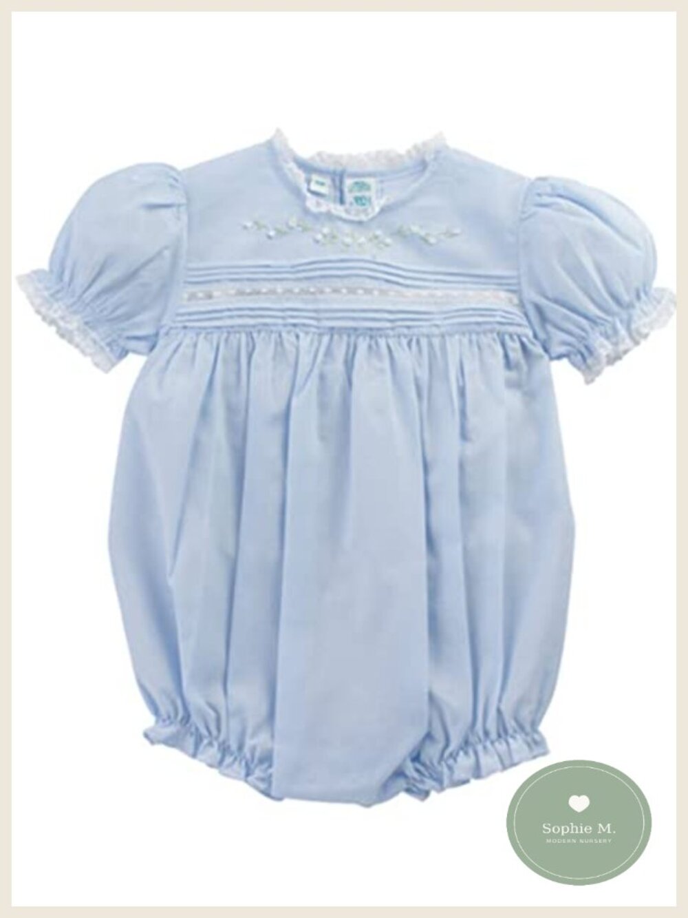 Feltman Brothers Infant Girls Bubble Outfit Lace Trim Snap Closure